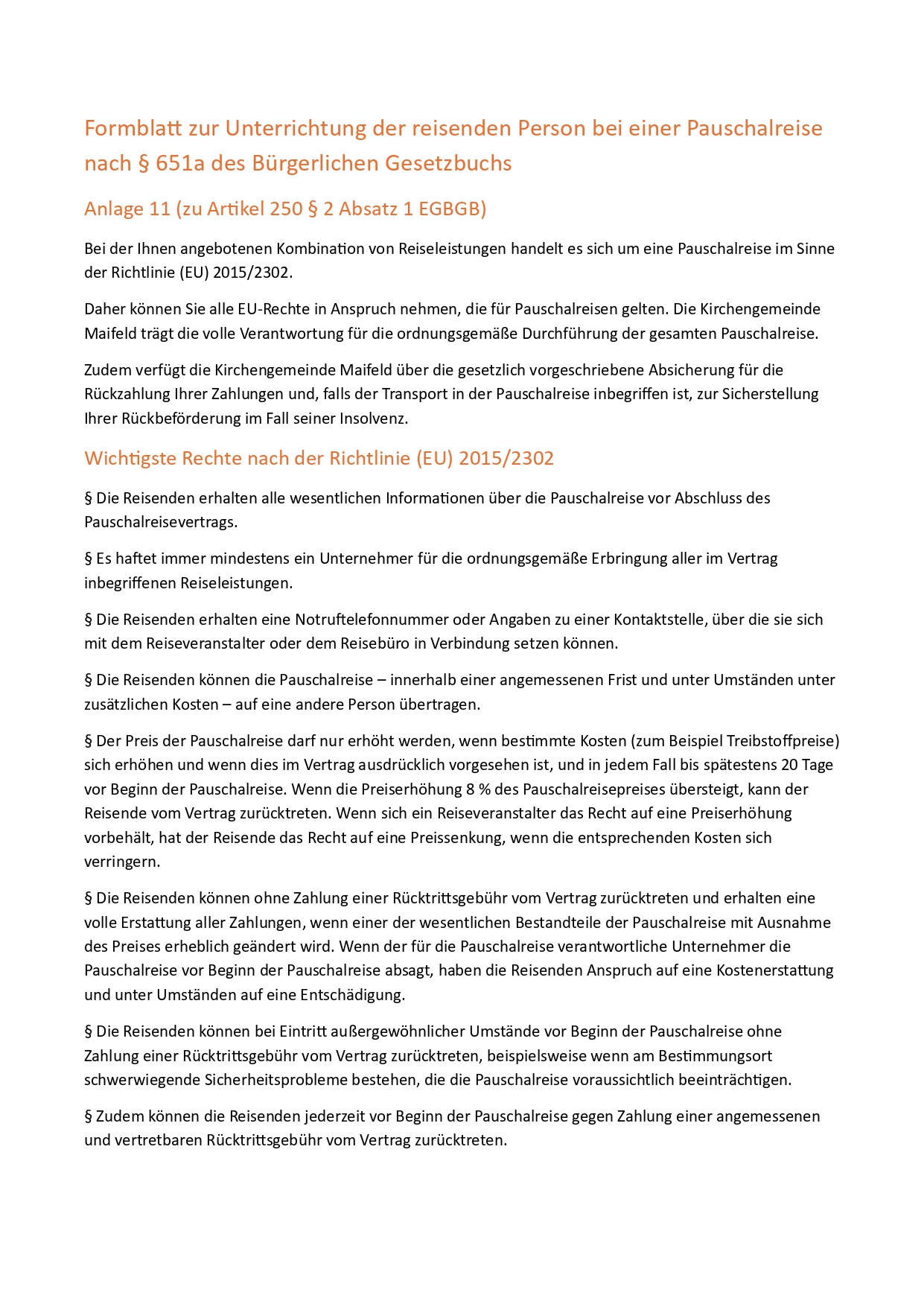 Anmeldebedingungen f. Freizeiten