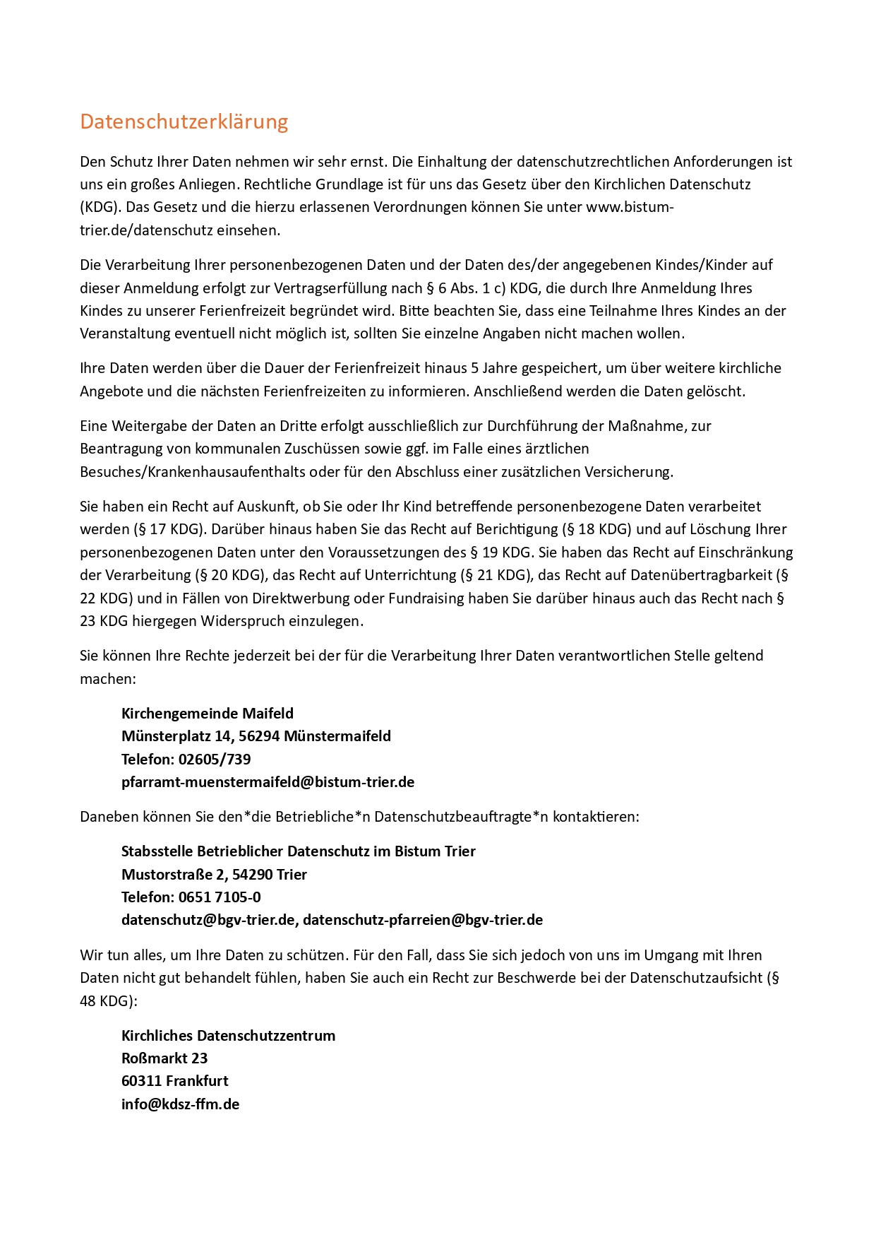 Datenschutzerklärung