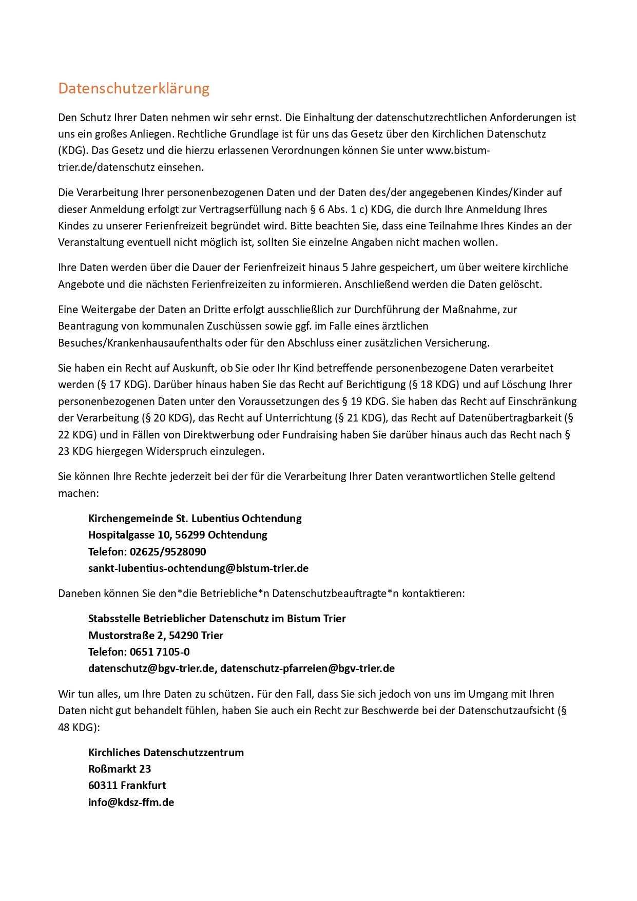 Datenschutzerklärung