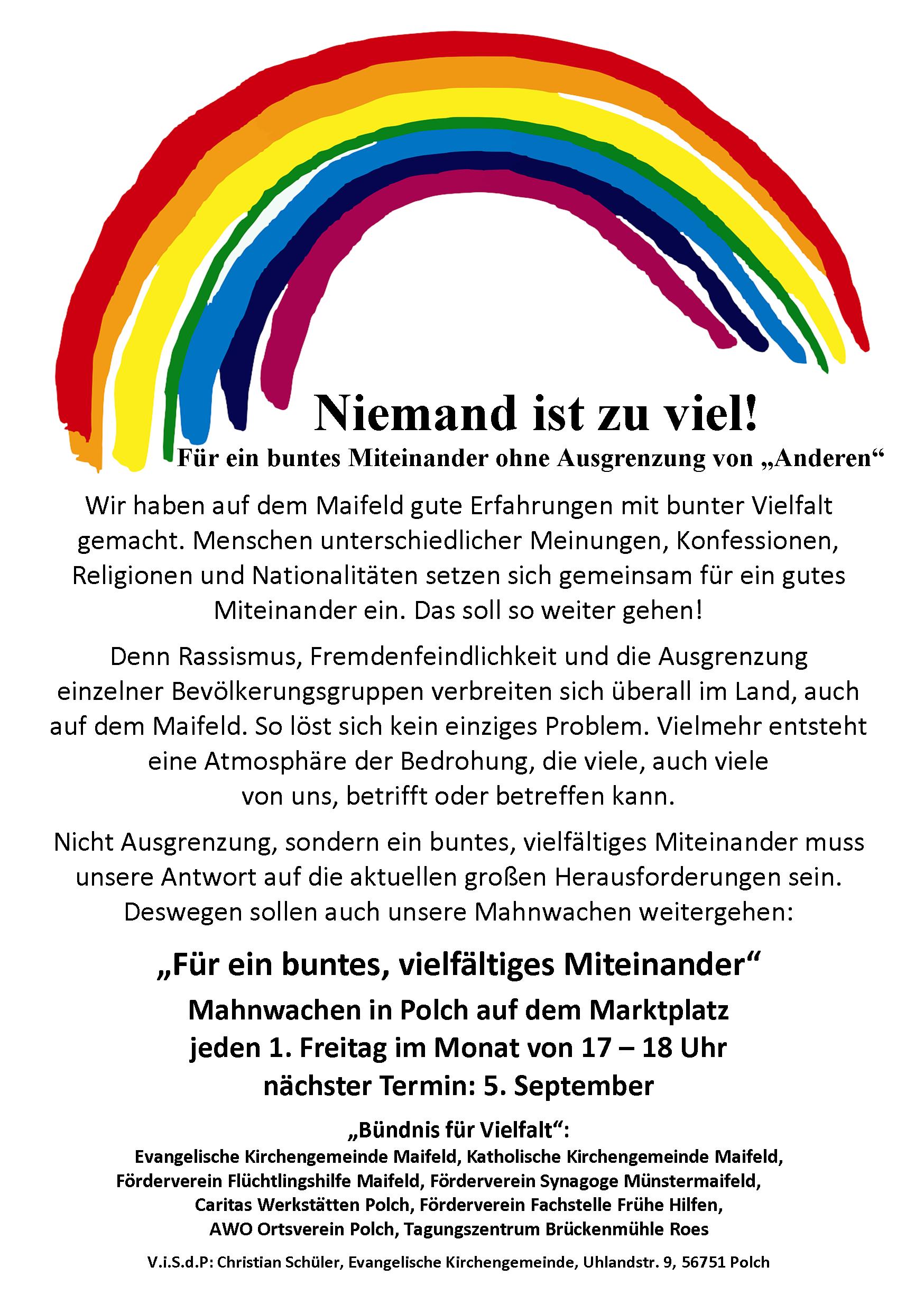 Mahnwachen ab September 2025