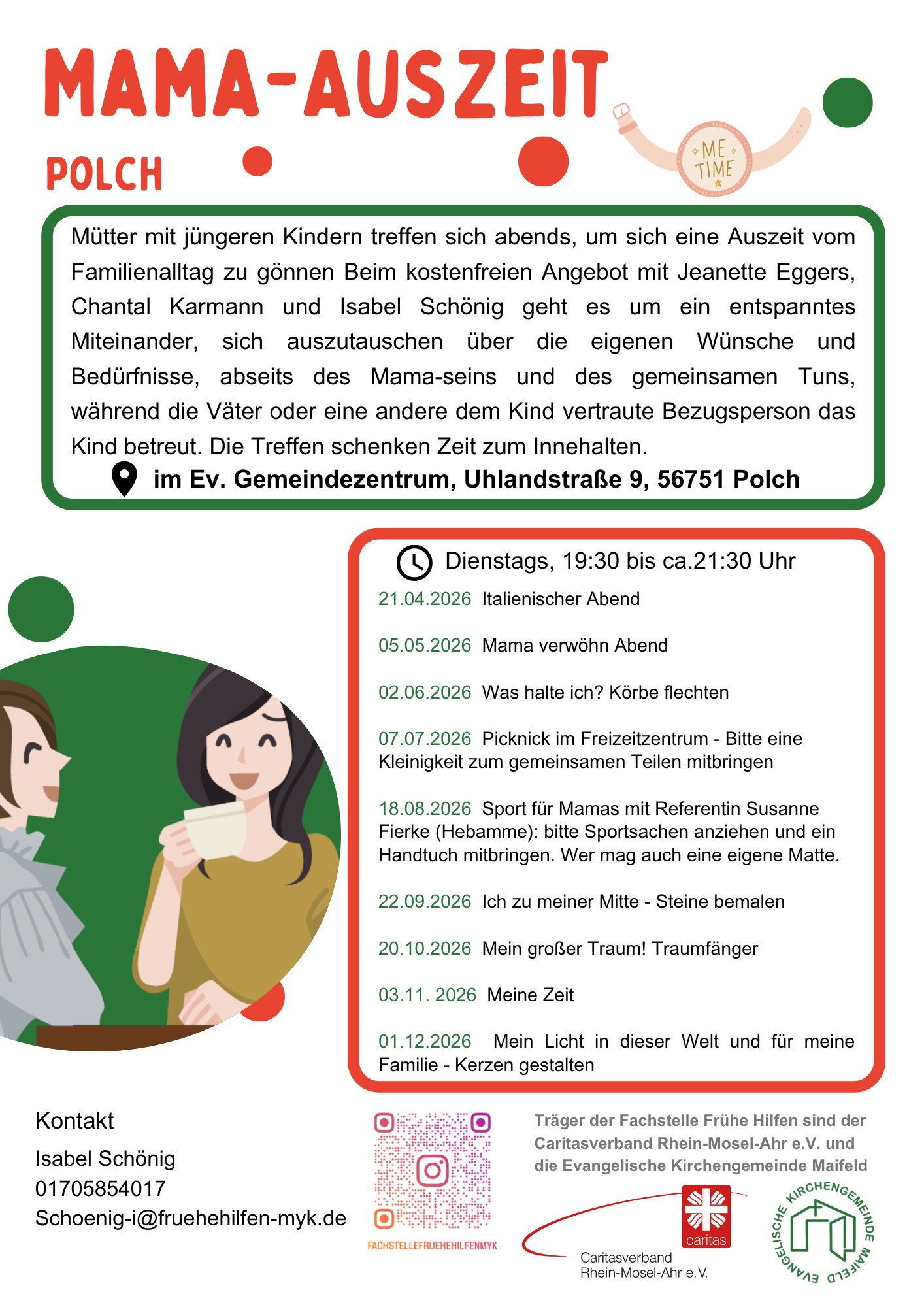 Flyer mit Informationen und Daten (c) Fachstelle Frühe Hilfen Flyer mit Informationen und Daten
