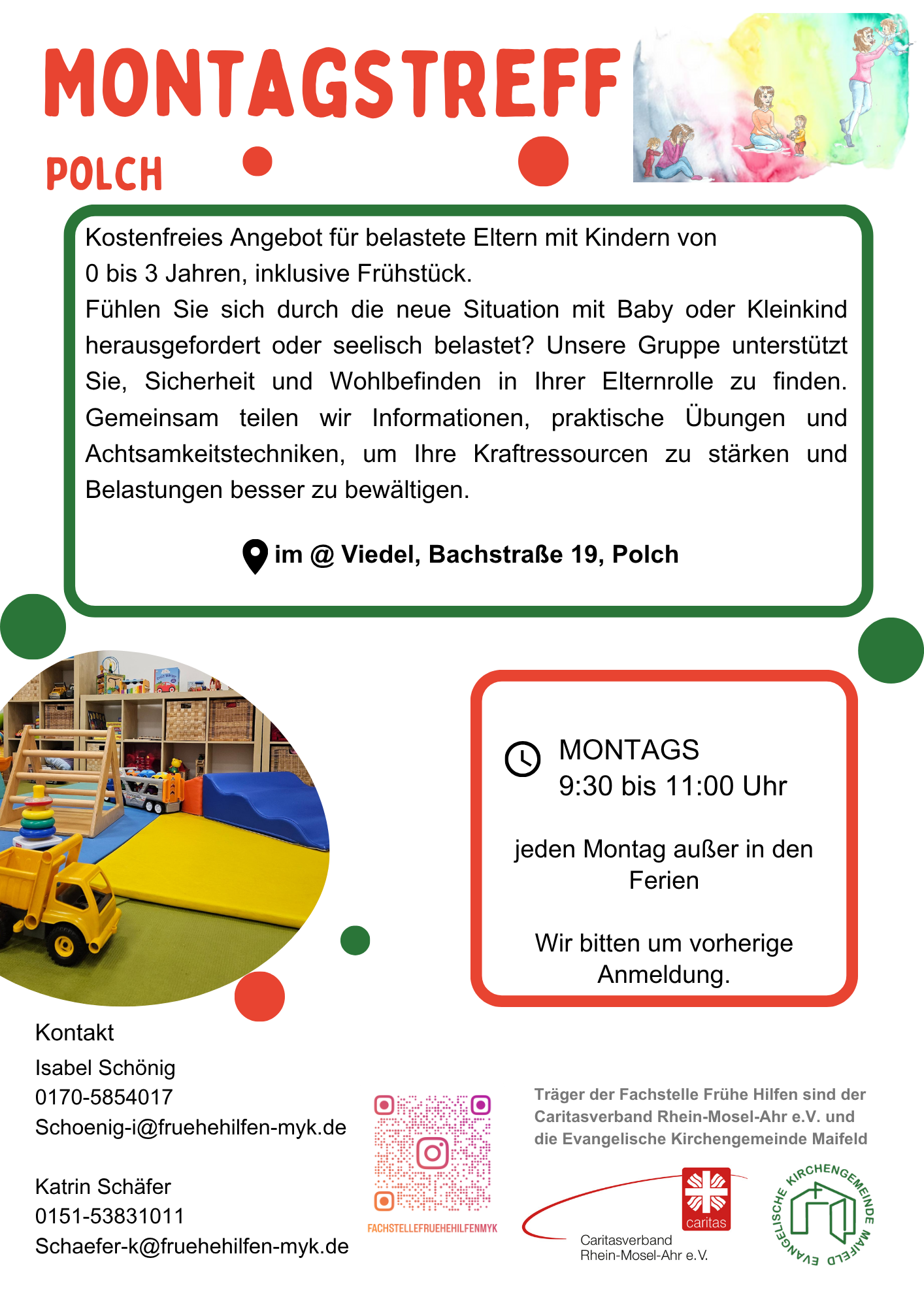 Flyer mit Informationen und Daten (c) Fachstelle Frühe Hilfen Flyer mit Informationen und Daten